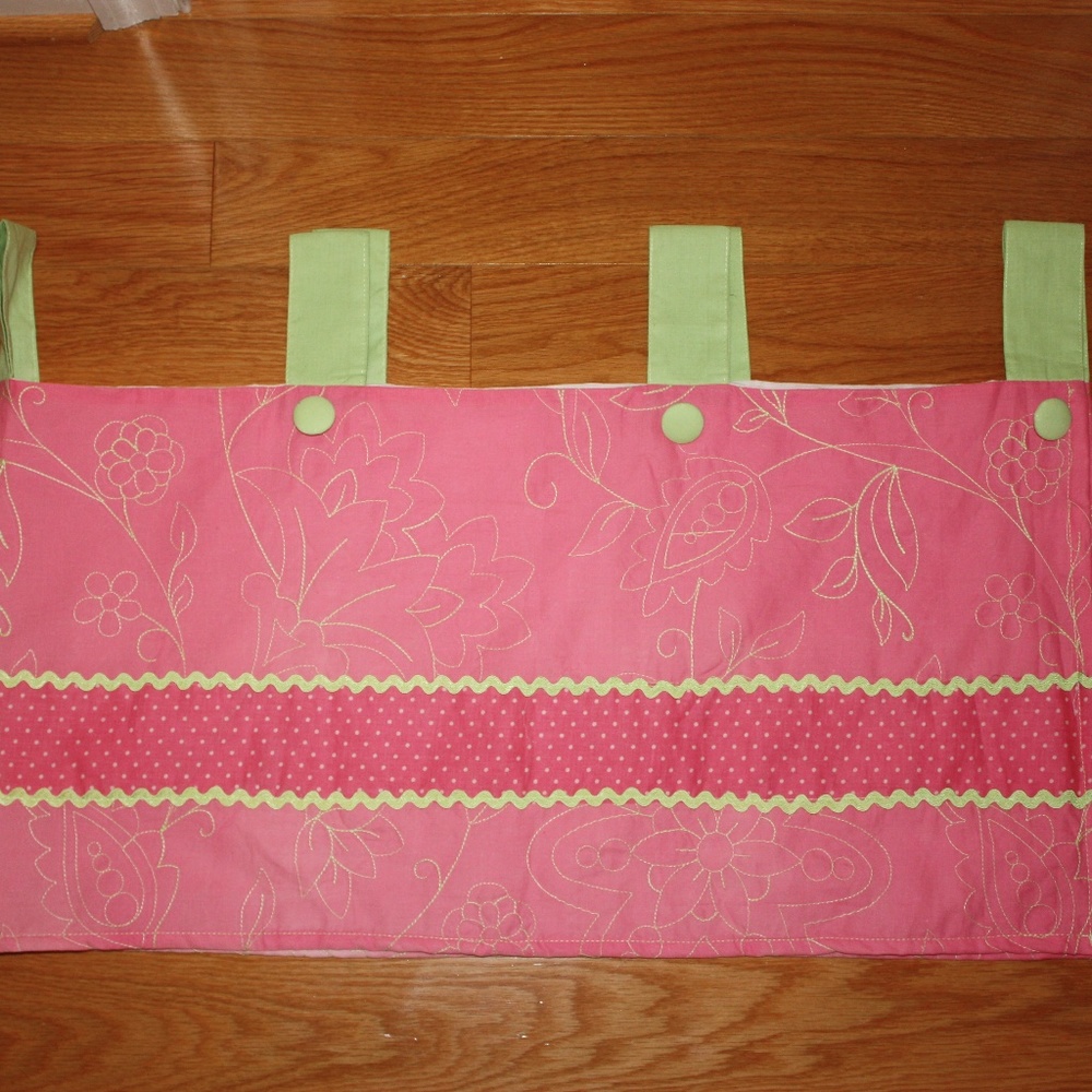 Pink & Green Girls Curtain Valance